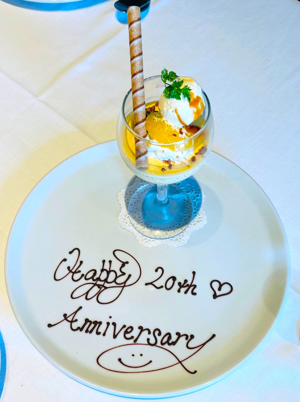 結婚20年のお祝いプレート